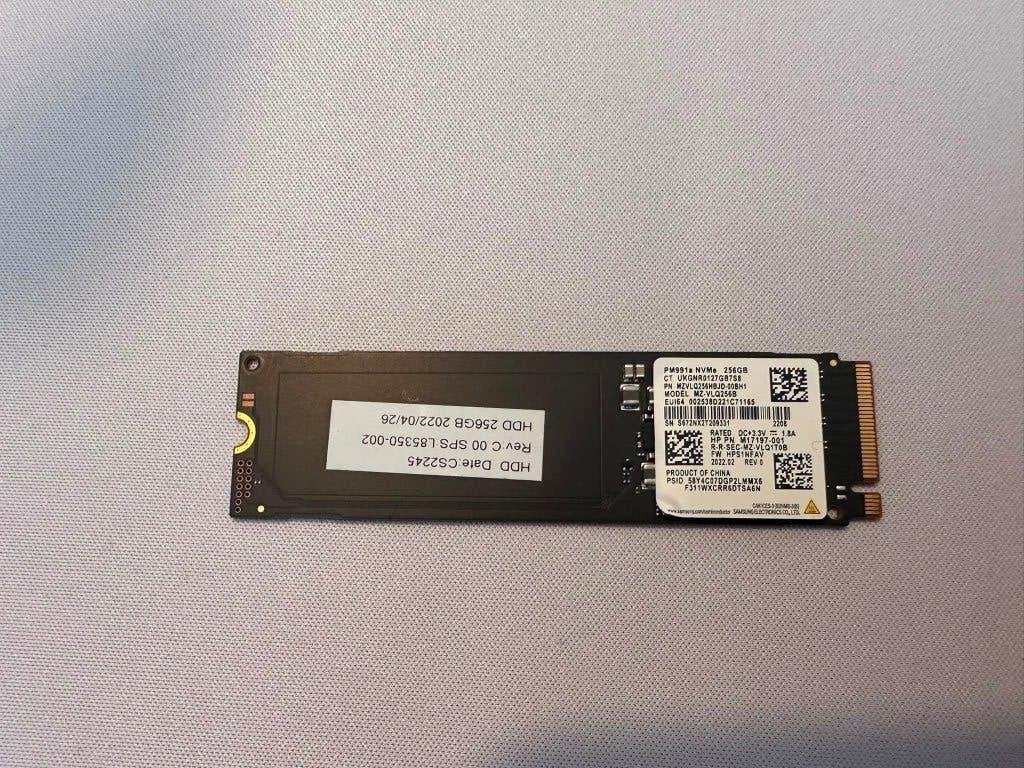 Samsung PM991a - 256 GB NVMe M.2 SSD - PCIe 3.0 x4, Enlèvement ou Envoi, SSD, Utilisé, Laptop