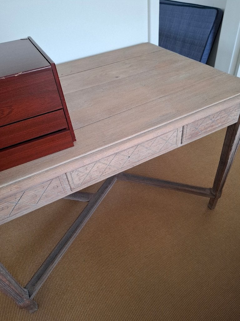 Tafel gezandstraald., Antiek, Quatre personnes, Enlèvement, Utilisé
