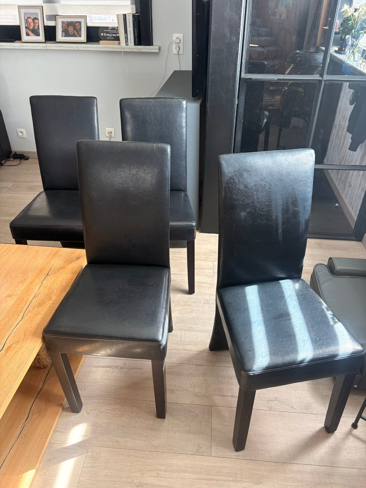 4 stoelen, Huis en Inrichting, Stoelen, Ophalen, Gebruikt, Bruin, Vier