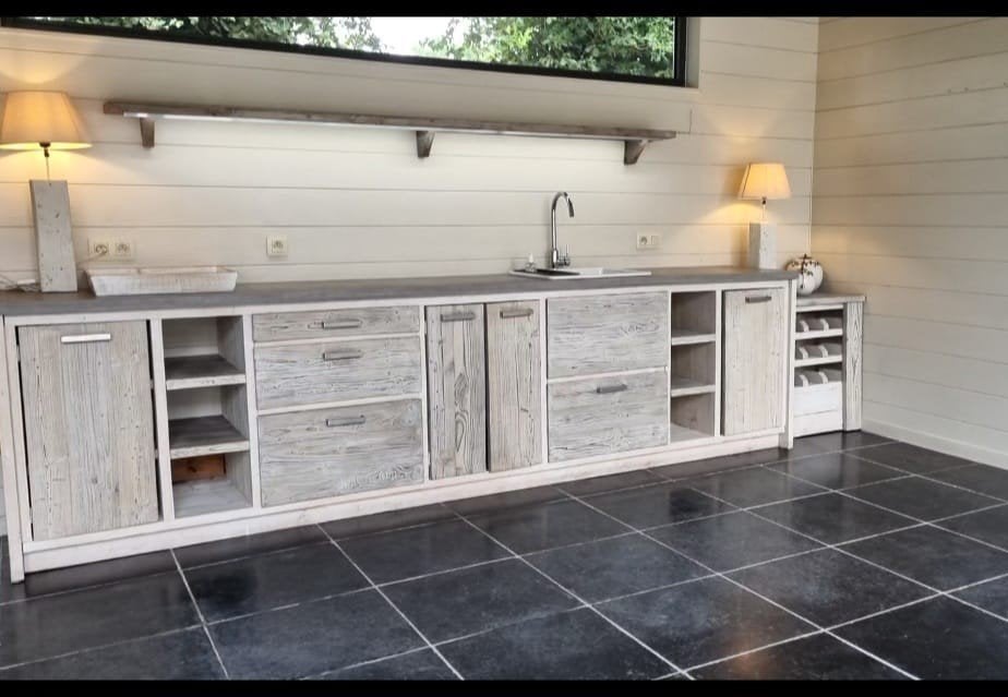 keuken, Ophalen, Gebruikt, Grijs, Hout
