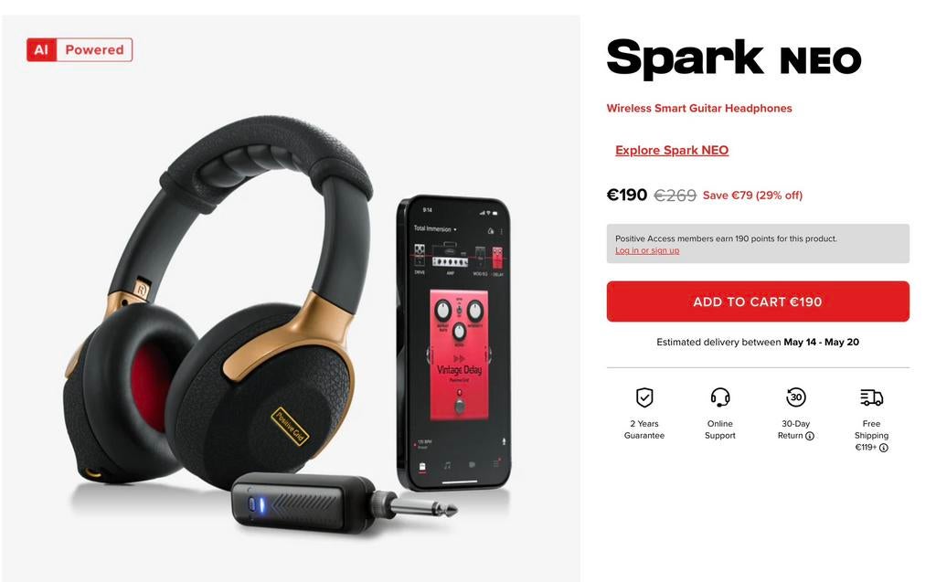 Casque Positive Grid Spark Neo, Enlèvement ou Envoi, Comme neuf, Guitare