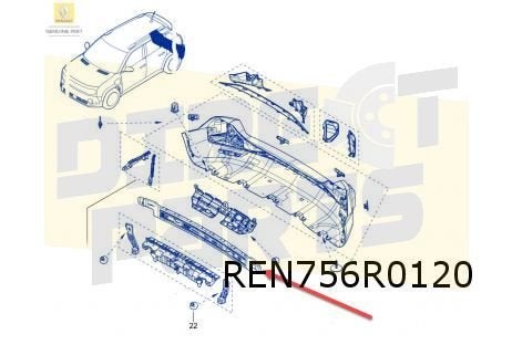 Renault R4 EV (6/25-) absorber bumperbalk Origineel! 8509066, Autos : Pièces & Accessoires, Neuf, Arrière, Renault, -