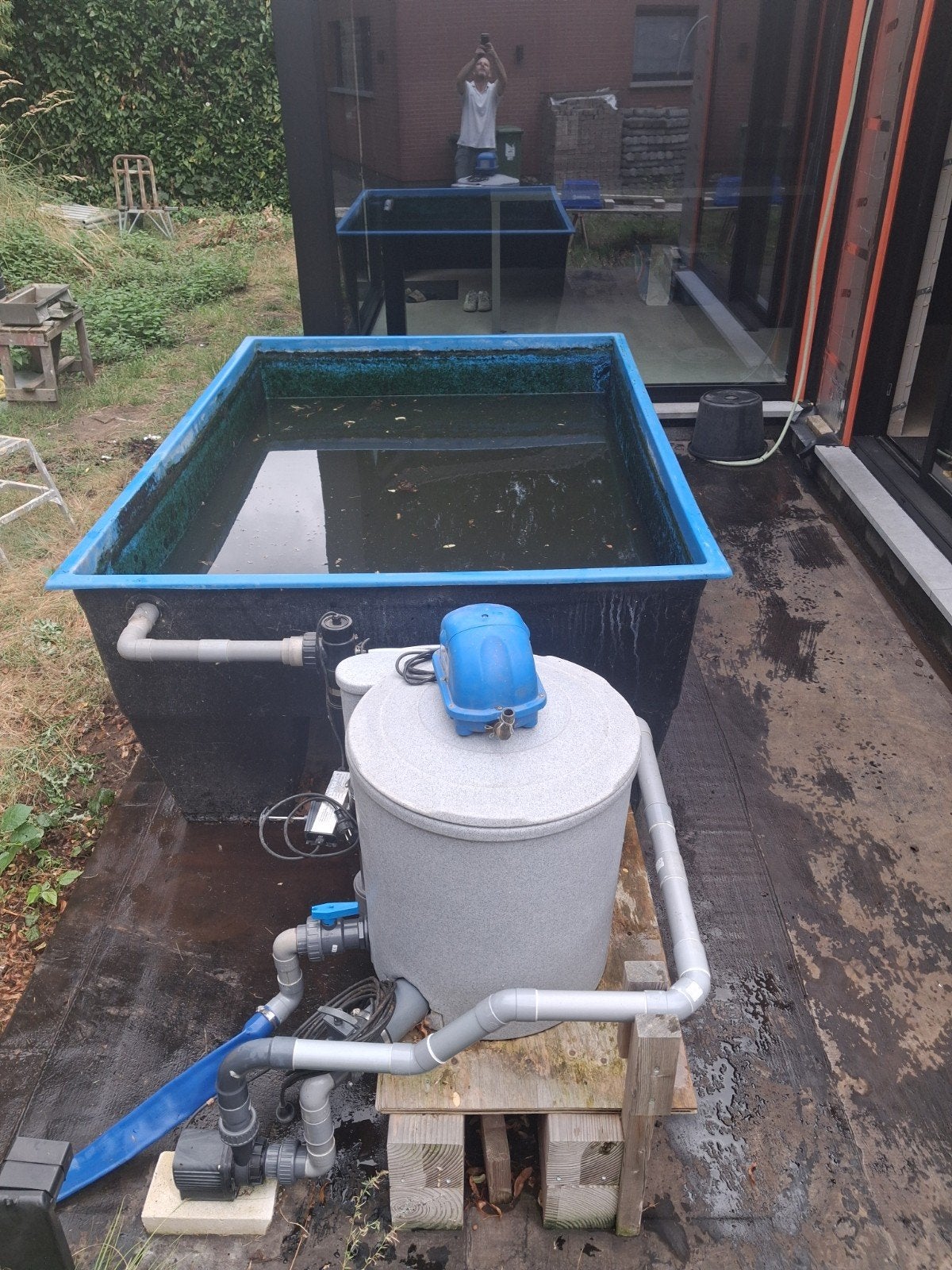 koi vijver polyester / quarantaine bak compleet met alles, Tuin en Terras, Ophalen, Zo goed als nieuw