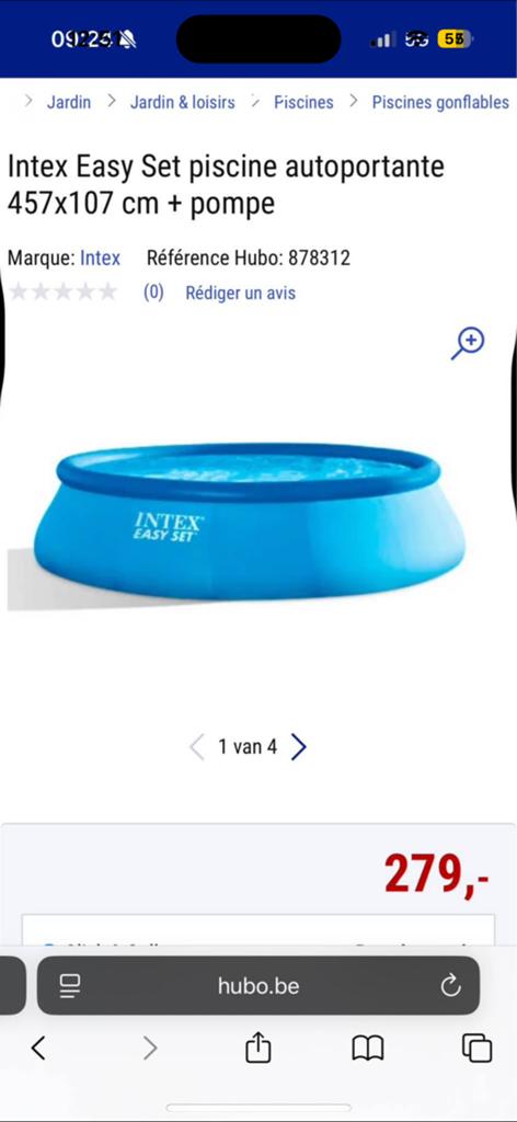 Intex Easy Set piscine autoportante 457x107cm+pompe échelle, Enlèvement, Comme neuf