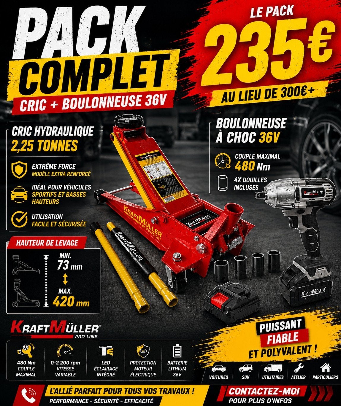 Kit cric et boulonneuse, Enlèvement