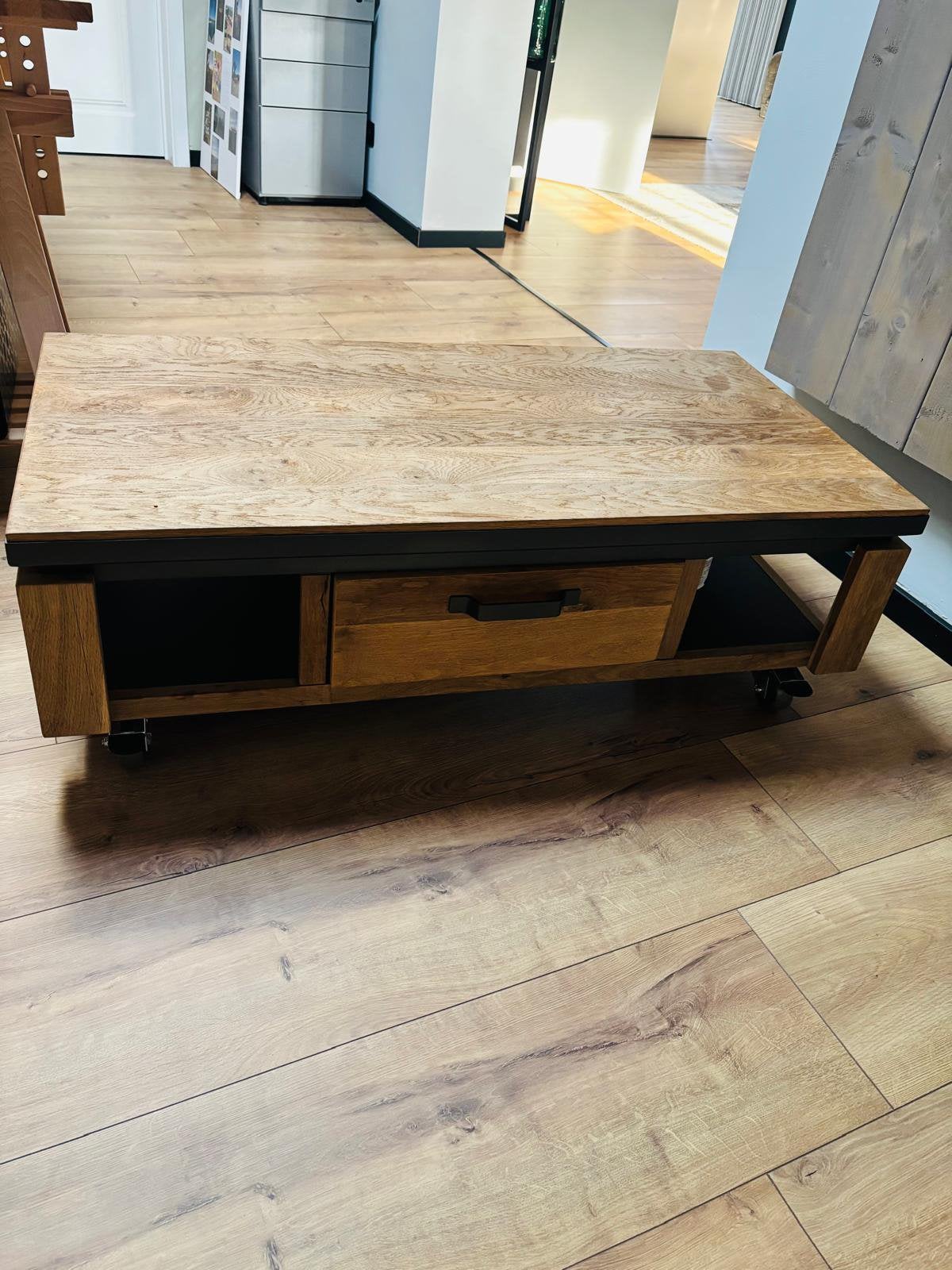 Salon tafel, Ophalen, Gebruikt, 100 tot 150 cm, Eikenhout