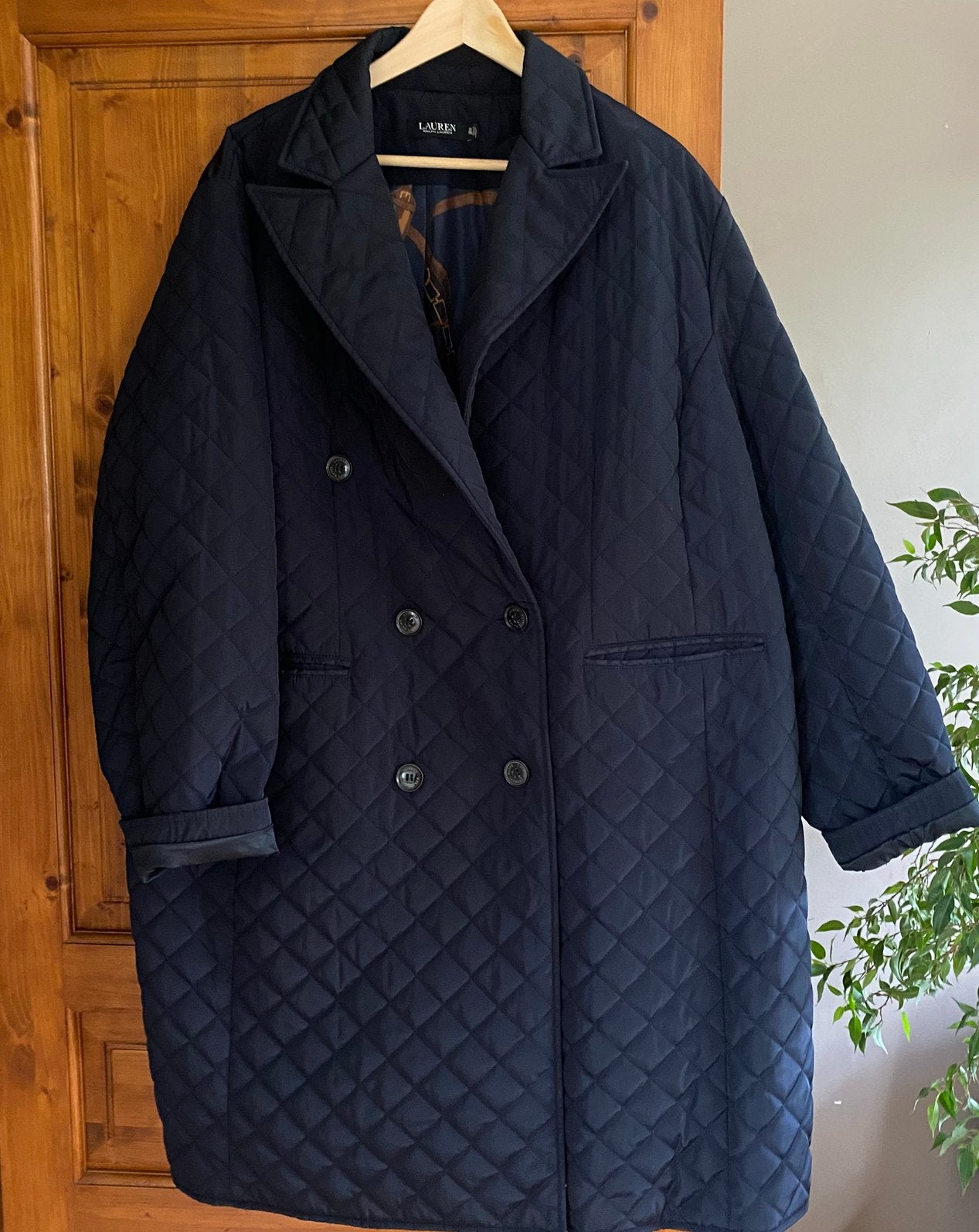 Mooie mantel Ralph Lauren grote maat 2X TTG dames, Verzenden, Zo goed als nieuw, Maat 46/48 (XL) of groter, Blauw