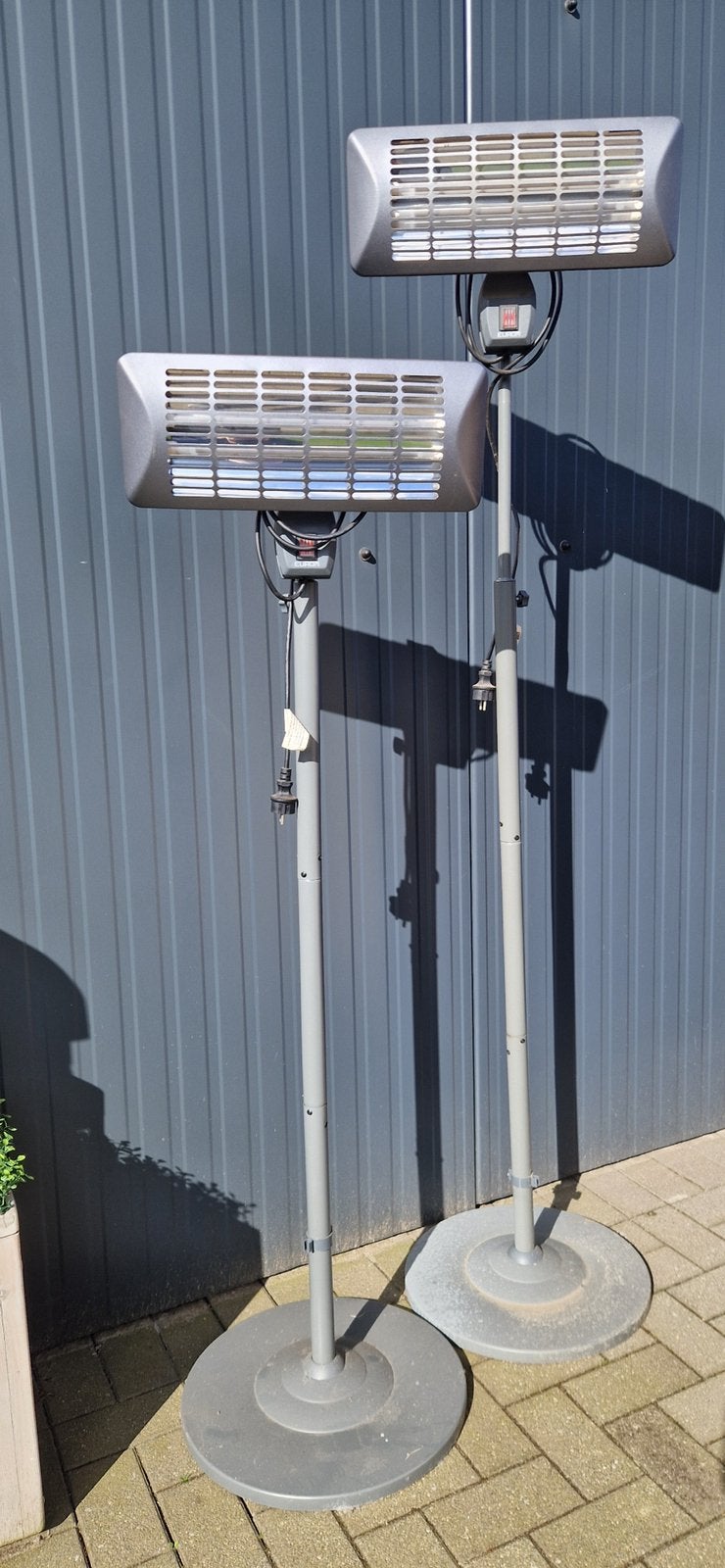Elektrische terrasverwarmers op voet, Jardin & Terrasse, Chauffage de terrasse, Enlèvement, Utilisé, Électrique, Sol