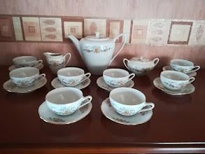 Mz czechoslovakia porseleinen koffieservies, Enlèvement ou Envoi, Comme neuf, Porcelaine, Service complet