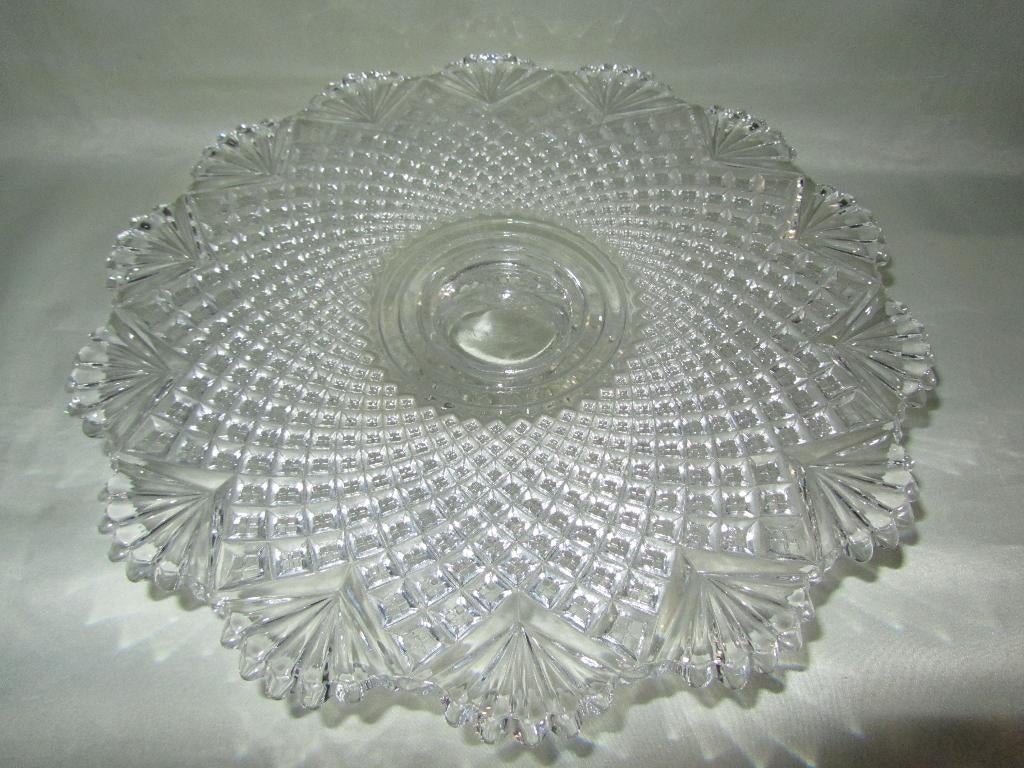 Val-Saint-Lambert: plat à tarte Pierreries Diamants, cristal, Enlèvement