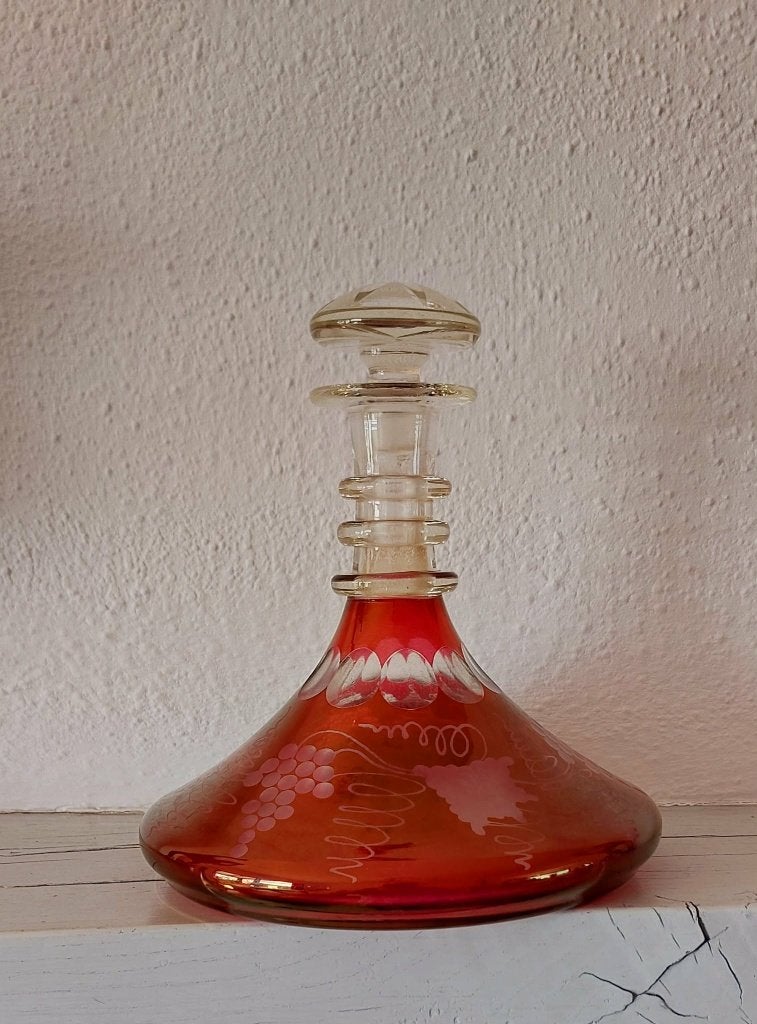 ancienne carafe en cristal de bohème, Antiquités & Art, Enlèvement