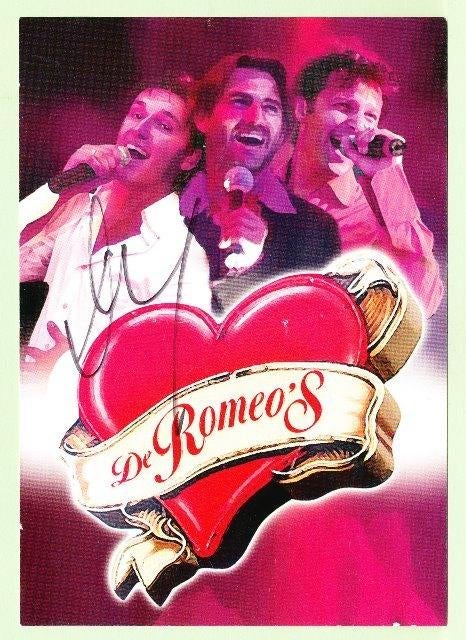 (m88) De Romeo's, pomotiekaart, gesigneerd, Verzamelen, Muziek, Artiesten en Beroemdheden, Verzenden, Gesigneerd