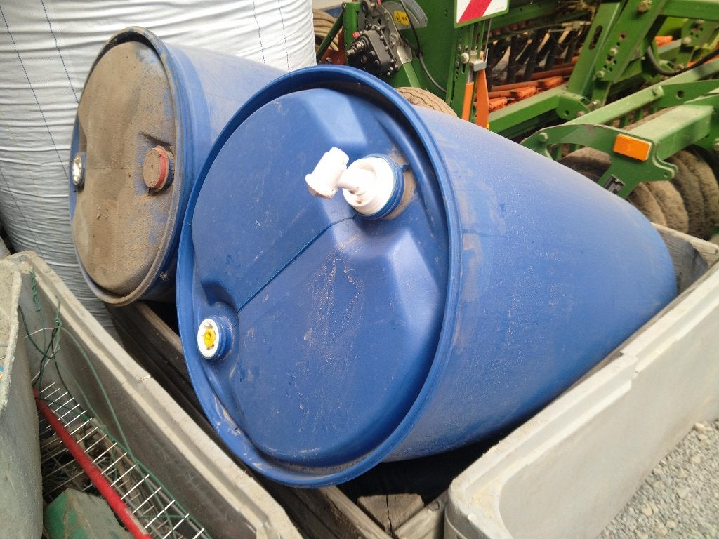blauwe ton regenton wateropvang 200 liter, 150 litres ou plus, Enlèvement, Comme neuf, Synthétique