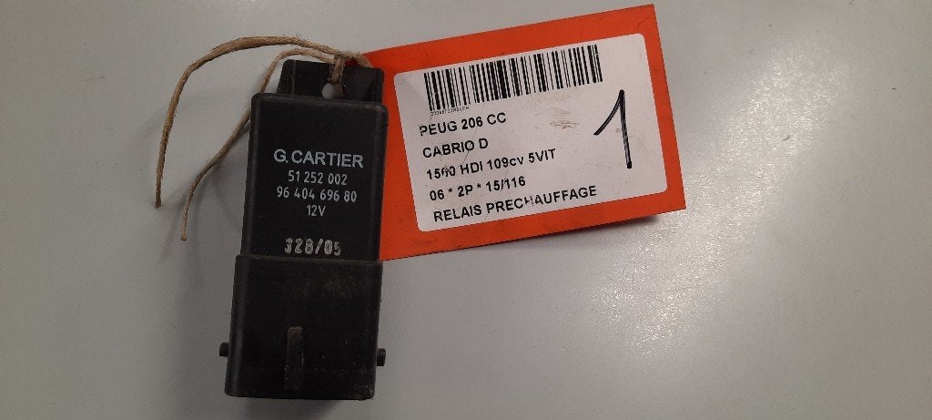 RELAIS BOUGIE PRECHAUFFAGE Peugeot 206 CC (2D) (9640469680), Utilisé, Peugeot