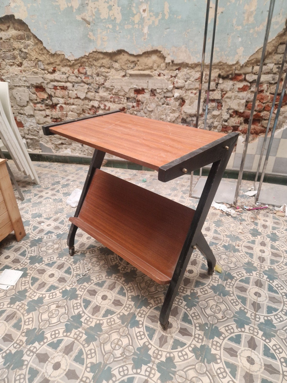 Meuble TV/chariot vintage Carlo Sala — années 1950, Enlèvement