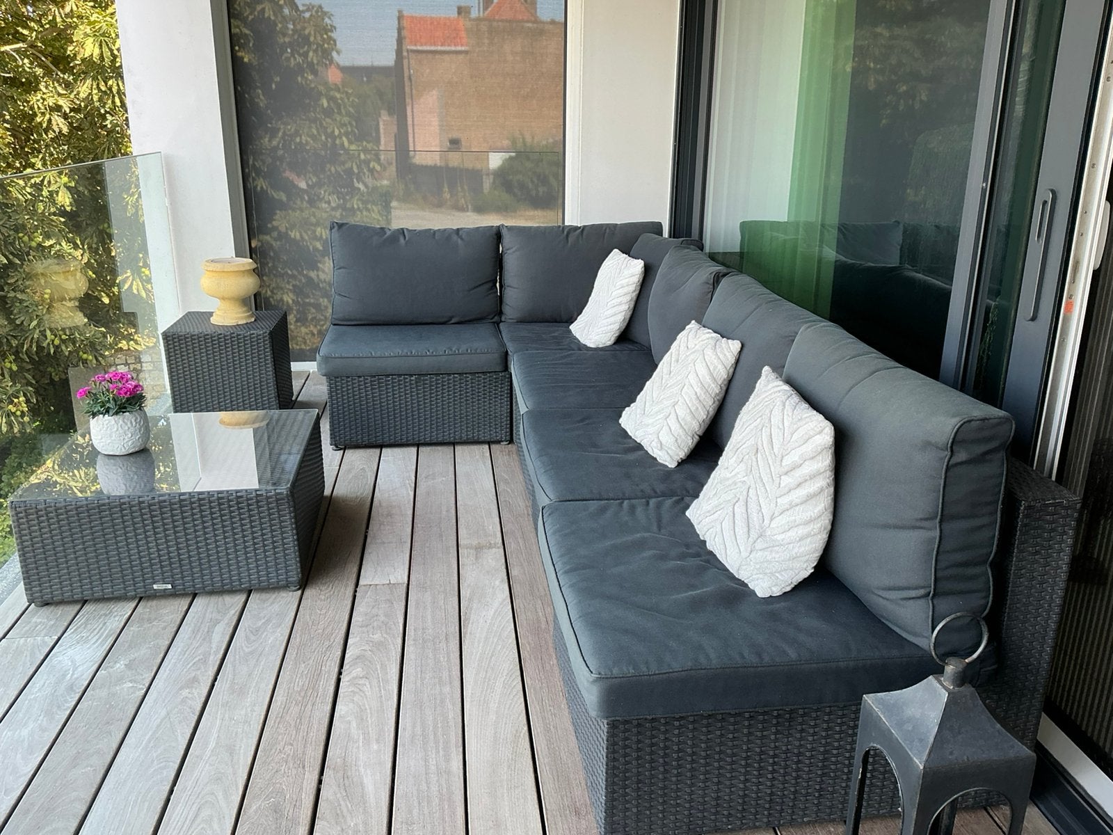 Terrasse ou salon de jardin à vendre., Rotin, 5 places, Enlèvement, Utilisé