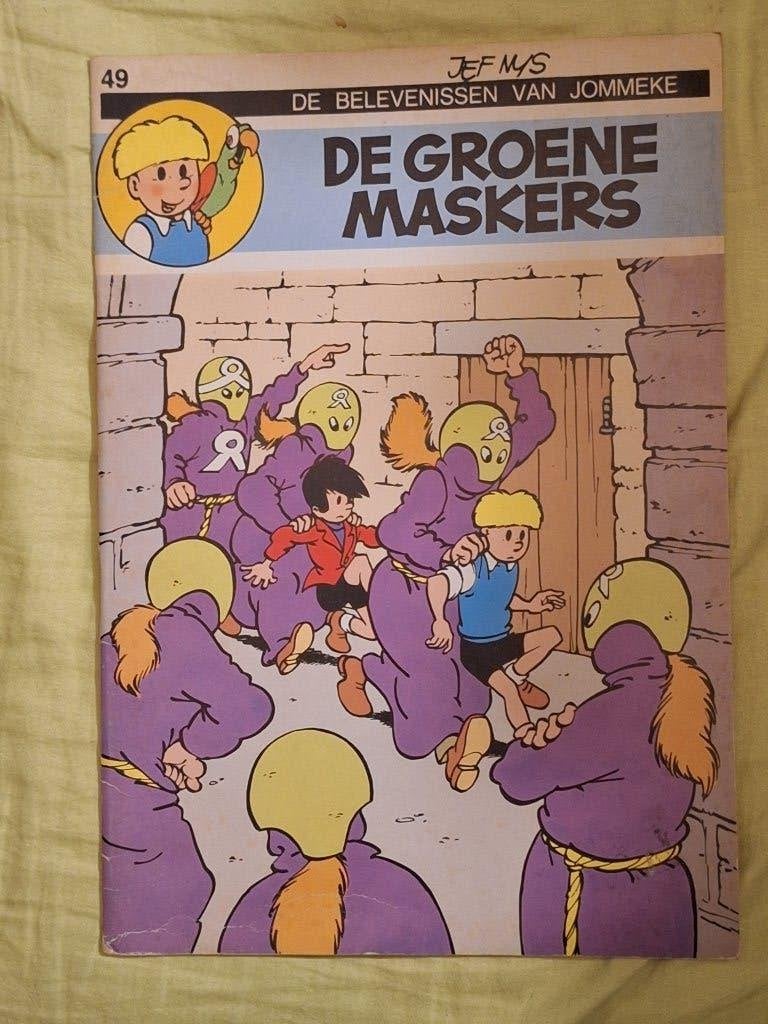 Jommeke 49: de groene maskers, Eén stripboek, Ophalen of Verzenden, Zo goed als nieuw
