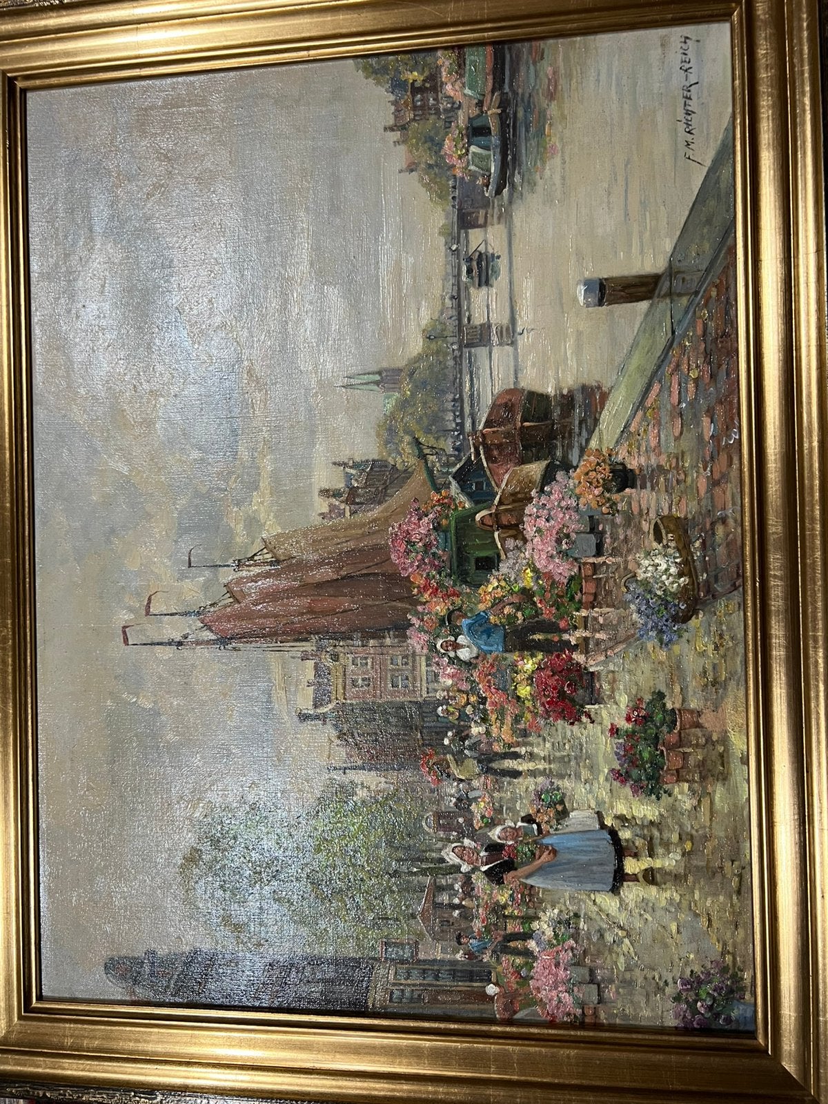 Bloemen markt Amsterdam, Antiek en Kunst, Ophalen, Gesigneerd, Bloemen