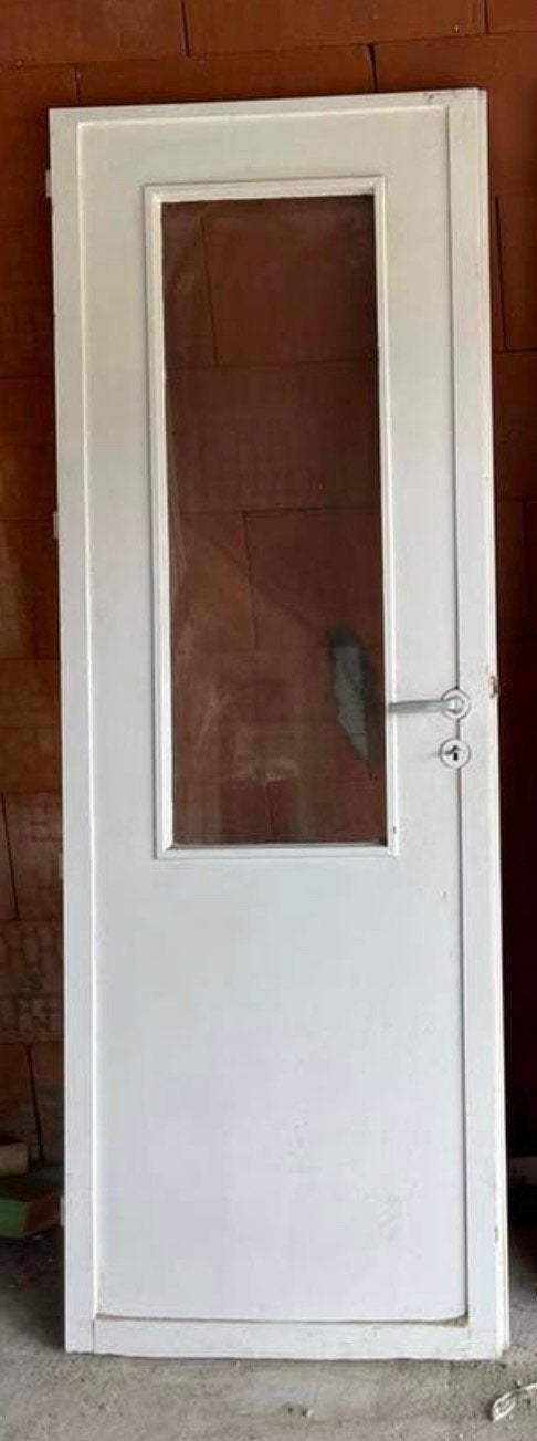 Gratis binnendeur met glas 72 cm, Ophalen, Gebruikt, Hout, Binnendeur