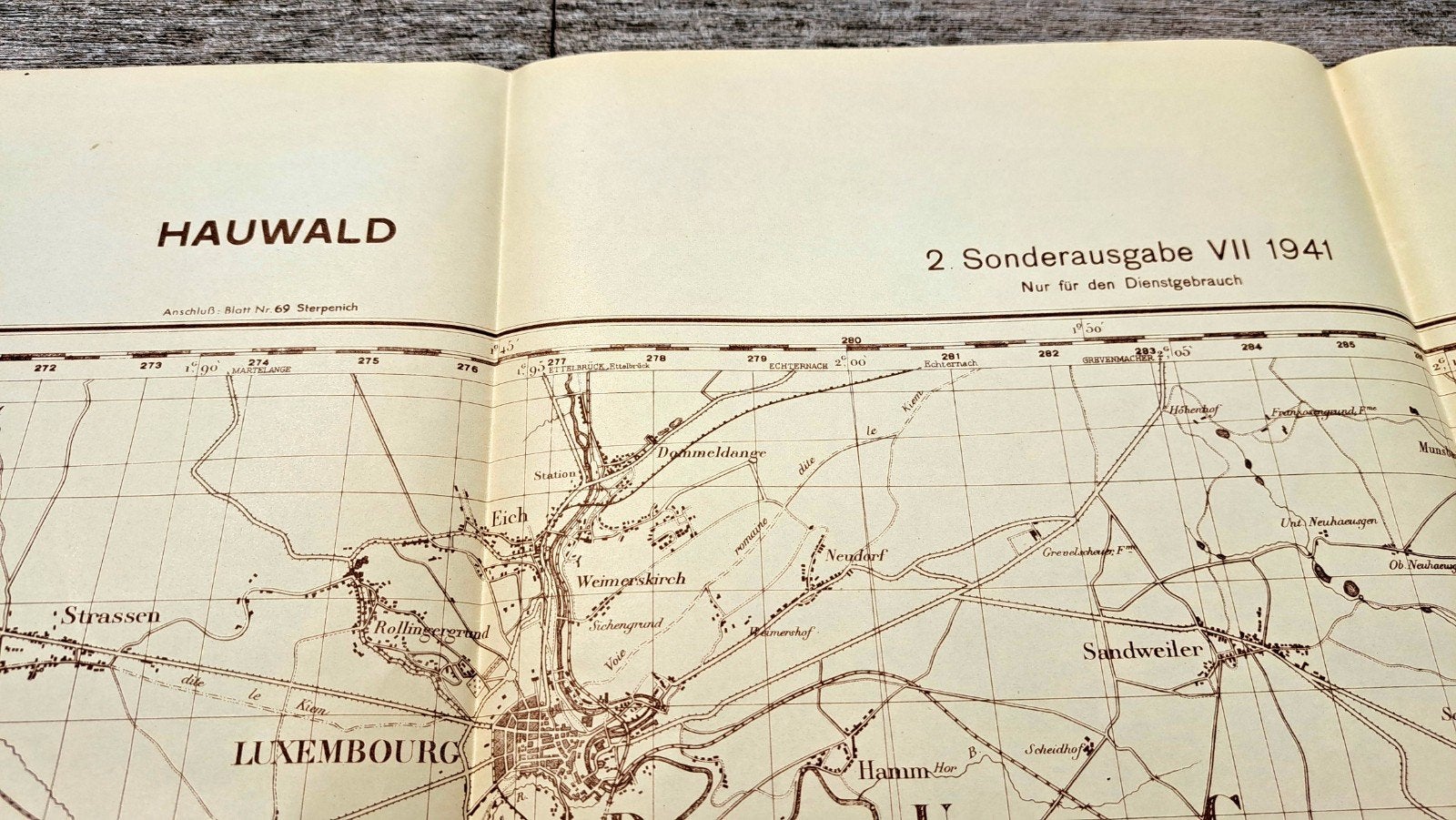 Kaart van de Duitse generale staf uit de Tweede Wereldoorlog