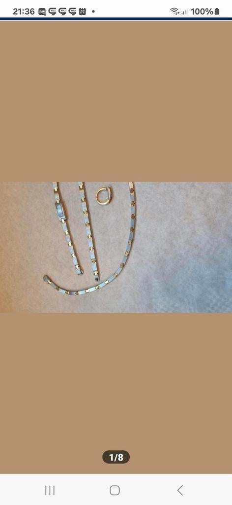Pequignet volledige sieradenset, Handtassen en Accessoires, Kettingen, Zo goed als nieuw, Goud, Goud, Ophalen of Verzenden
