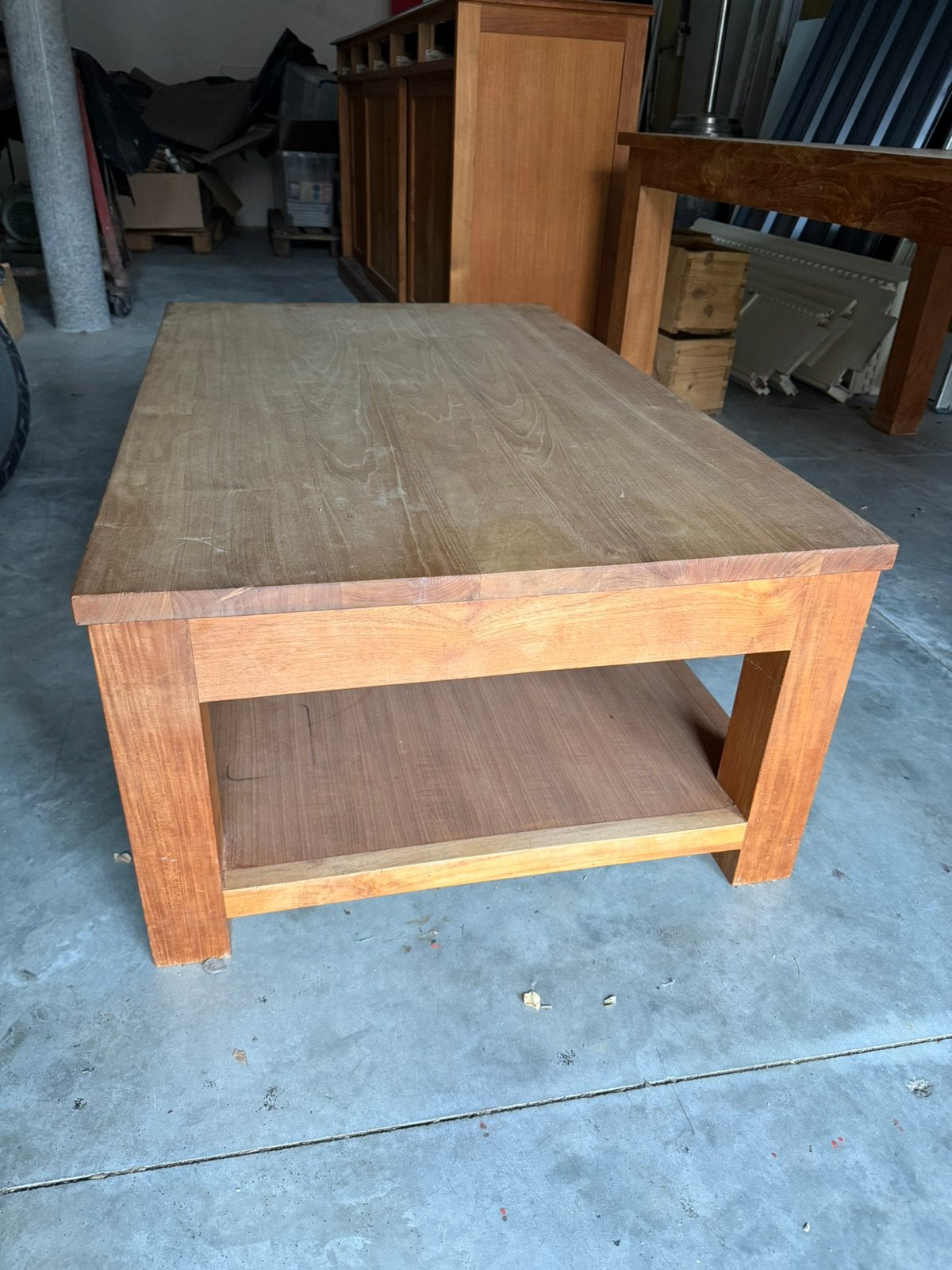 Table basse en teck. 45, B47,5 L, 1,20, Maison & Meubles, Tables | Tables de salon, Teck, 100 à 150 cm, Enlèvement, Utilisé