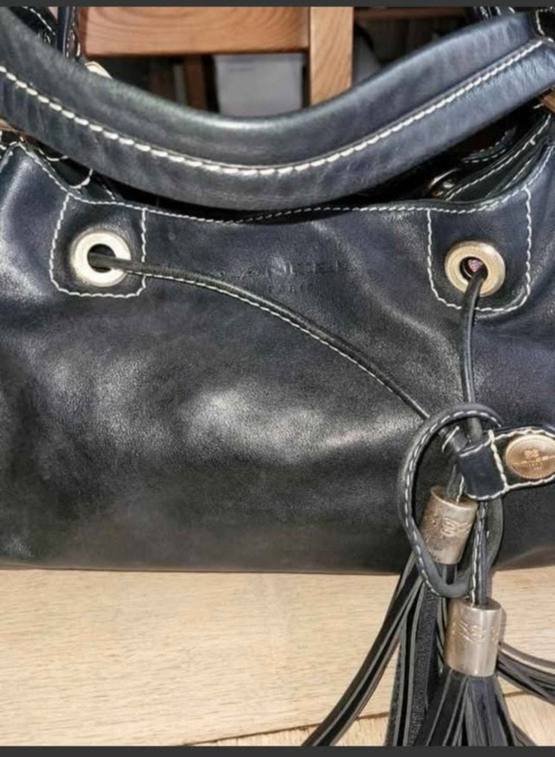 LANCEL- SAC DE MARQUE CUIR TAUPE, Enlèvement