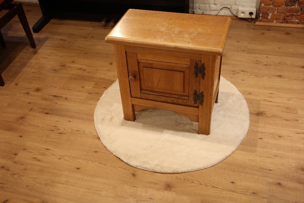 Eiken kastje / nachtkastje met opbergruimte – massief hout, 45 à 65 cm, Enlèvement, Utilisé, 55 à 70 cm