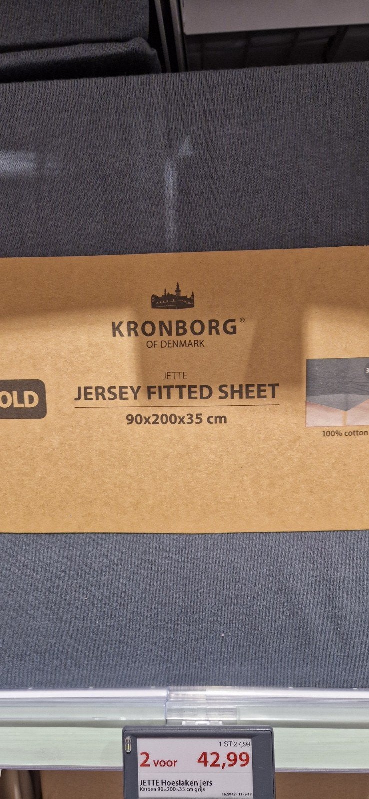 2 jersey hoeslakens donkergrijs. 90x200x35, Huis en Inrichting, Slaapkamer | Beddengoed, Ophalen