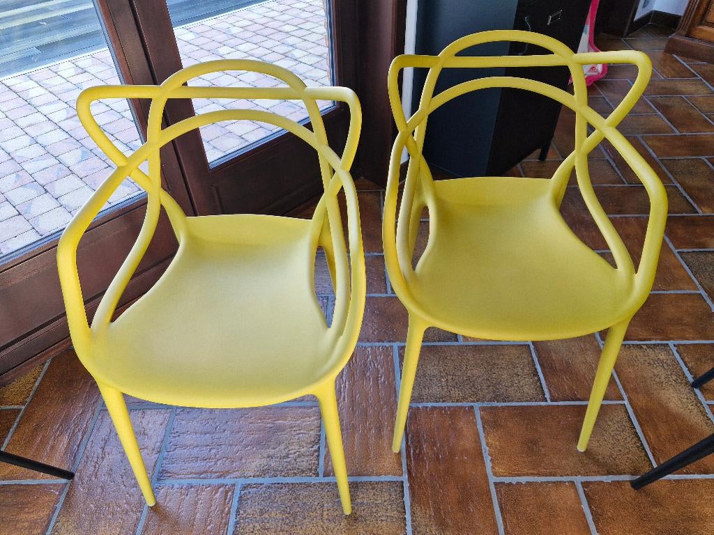 2 chaises Kartell couleur moutarde, Maison & Meubles, Chaises, Enlèvement, Utilisé, Autres couleurs, Deux