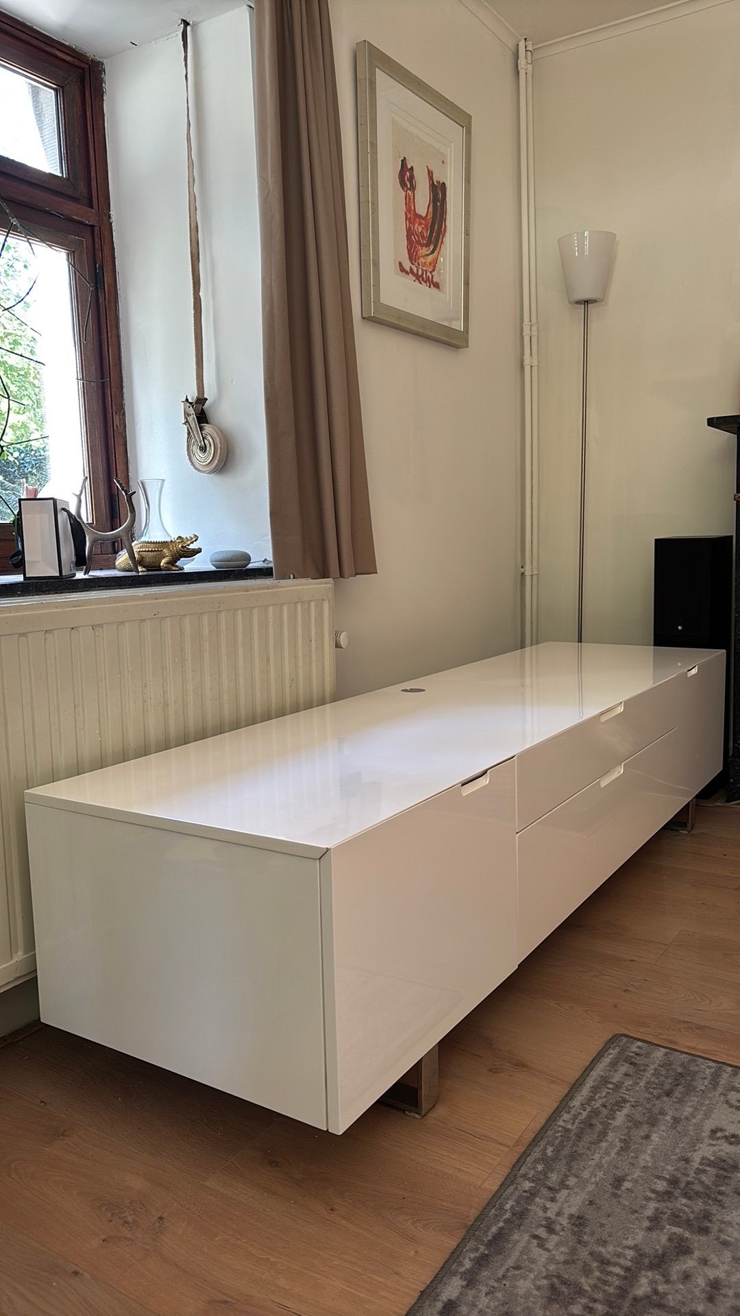 Joli buffet avec 2 tiroirs au milieu et des armoires, Avec tiroir(s), 200 cm ou plus, Teck, Enlèvement