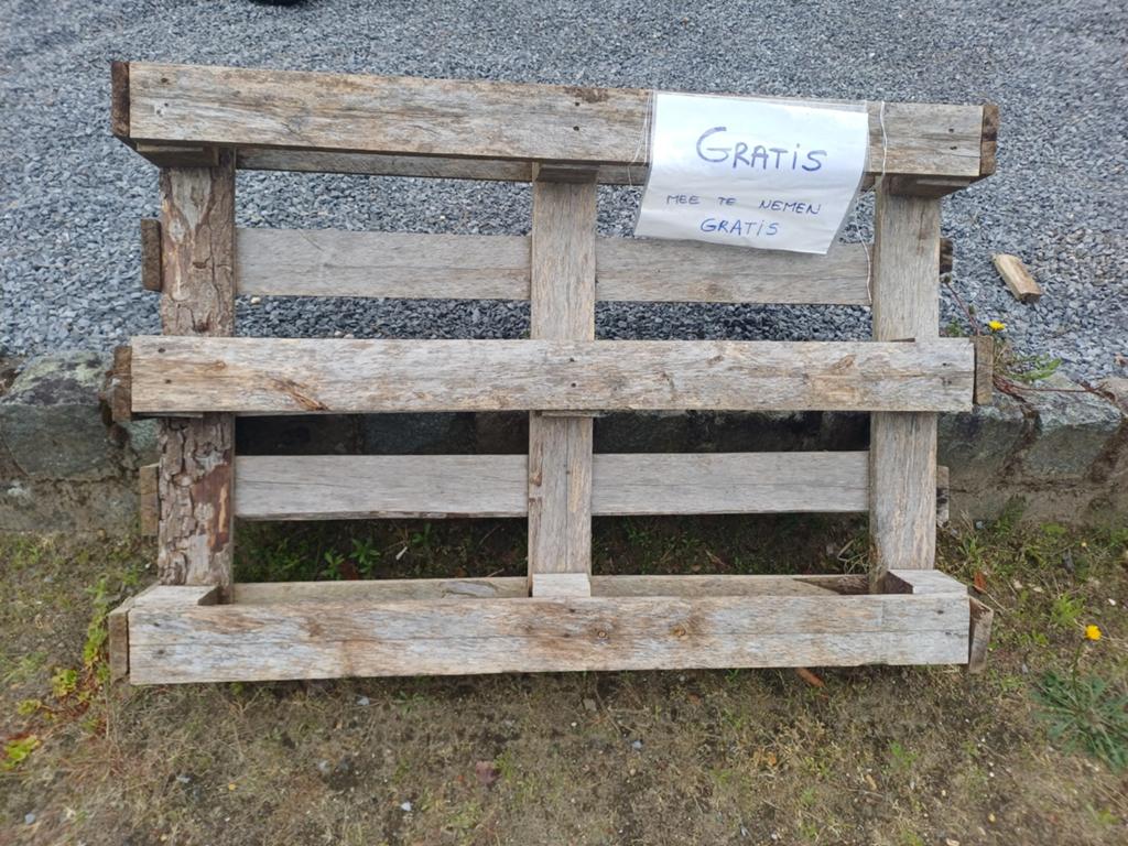 Gratis houten palet stookhout, Enlèvement
