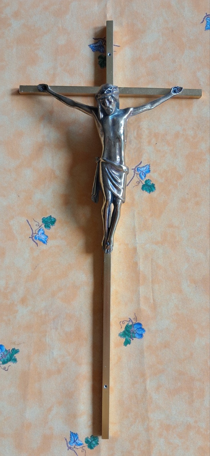 Crucifix en cuivre massif 45 cm, Collections, Enlèvement