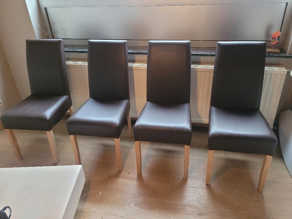 4 Stoelen, Huis en Inrichting, Stoelen, Bruin, Zo goed als nieuw, Vier, Modern