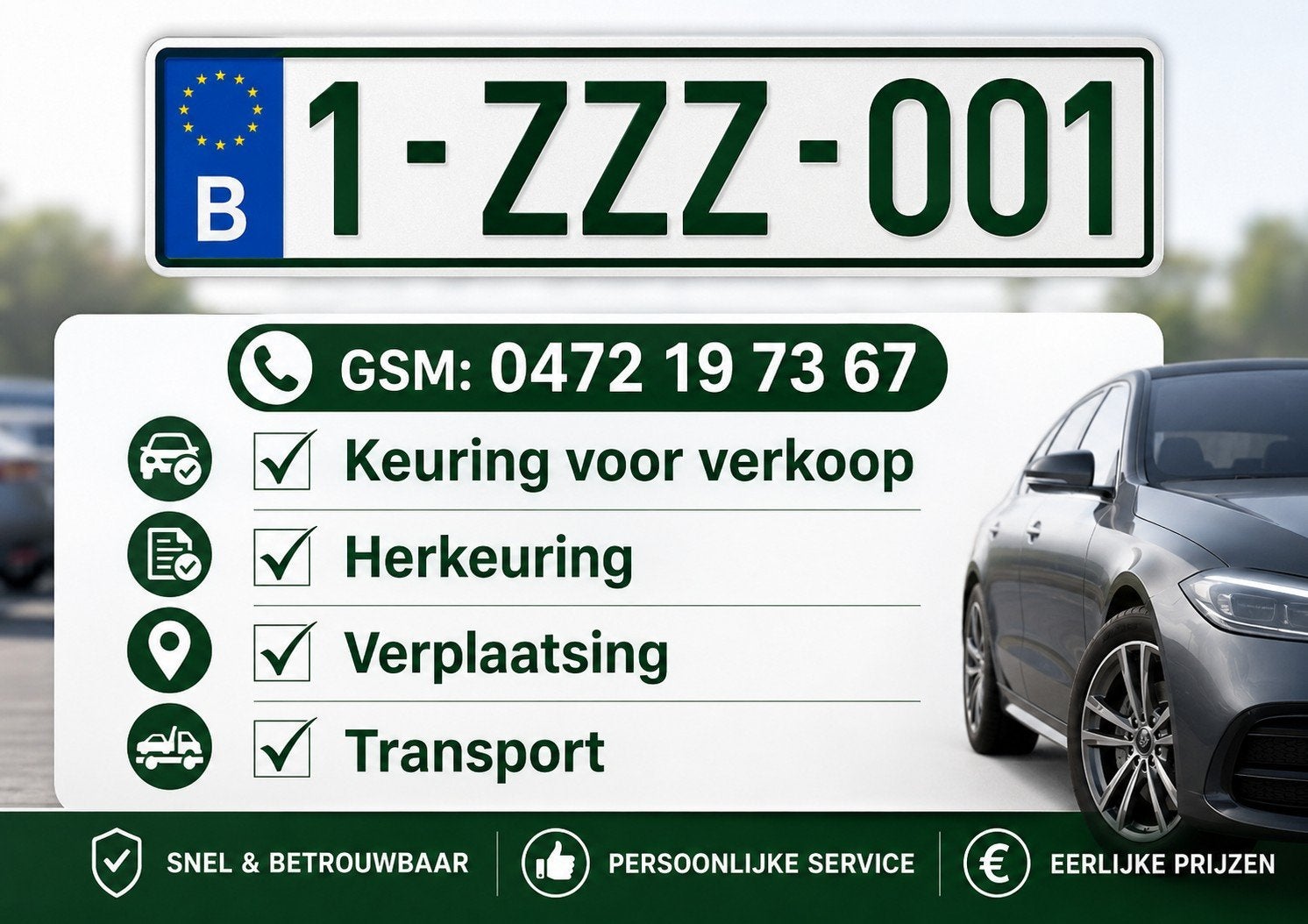 Z Platen /keuring/verplaatsing, Particulier, Achat