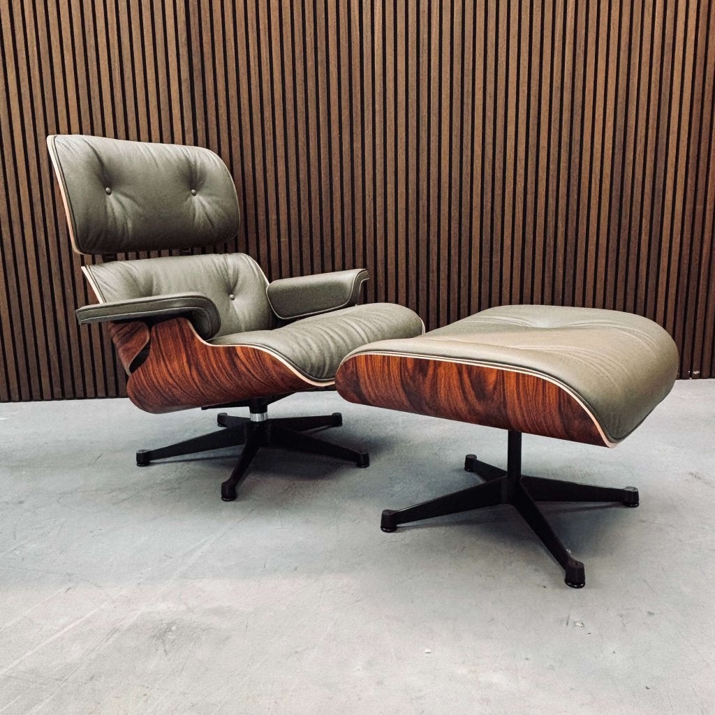 Eames Lounge Chair - Santos Palisander Shell & Khaki Leather