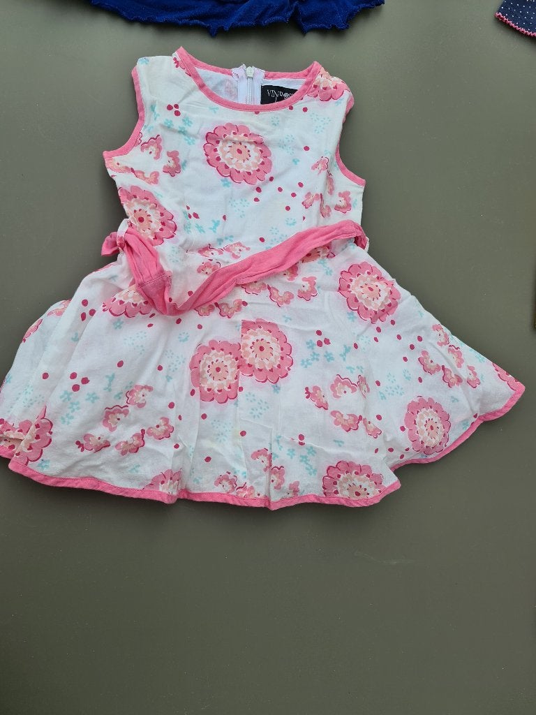 kleedje, jurk met roze bloemen Vinrose 92, Ophalen, Zo goed als nieuw
