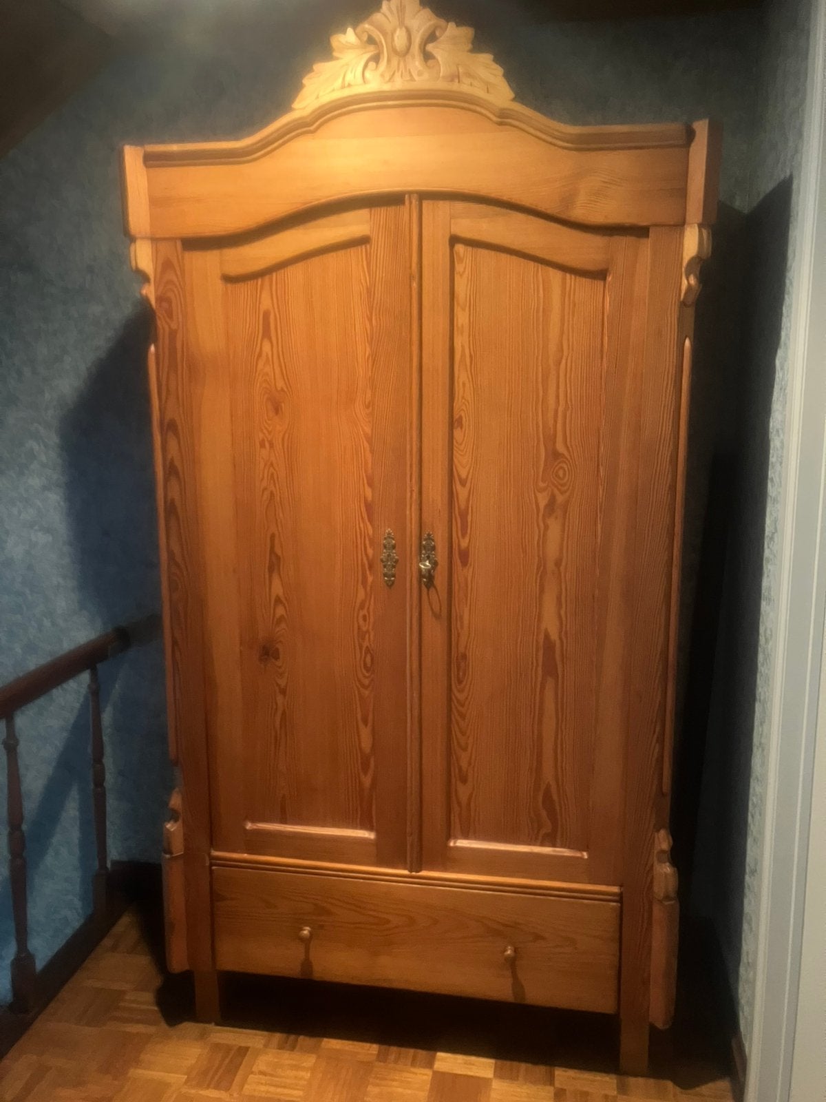 Armoire à linge en pin, garde-manger, penderie., Antiquités & Art, Enlèvement
