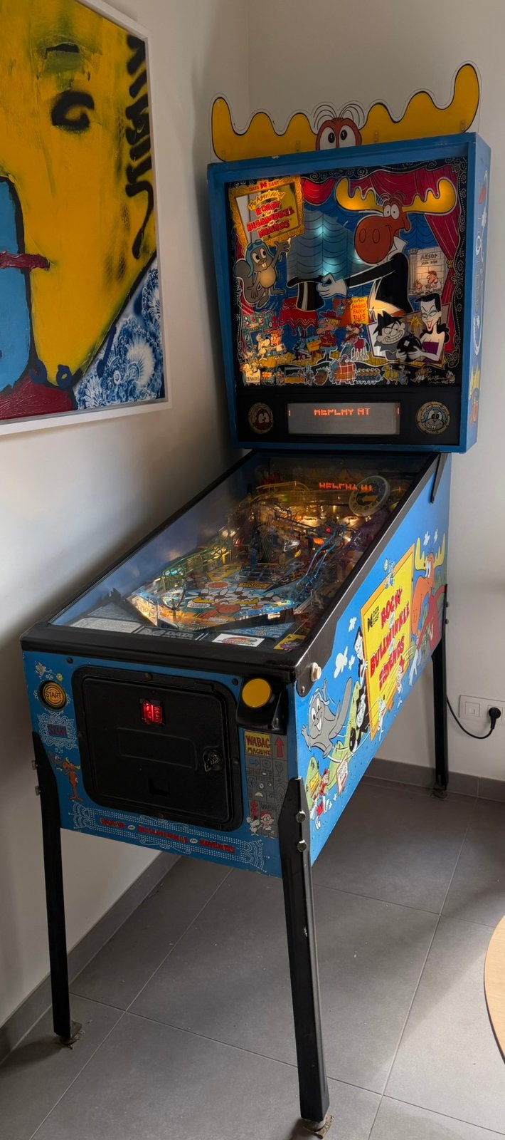 Flipperkast Data East  Rocky and Bullwinkle, Verzamelen, Ophalen, Gebruikt, Flipperkast, Data East