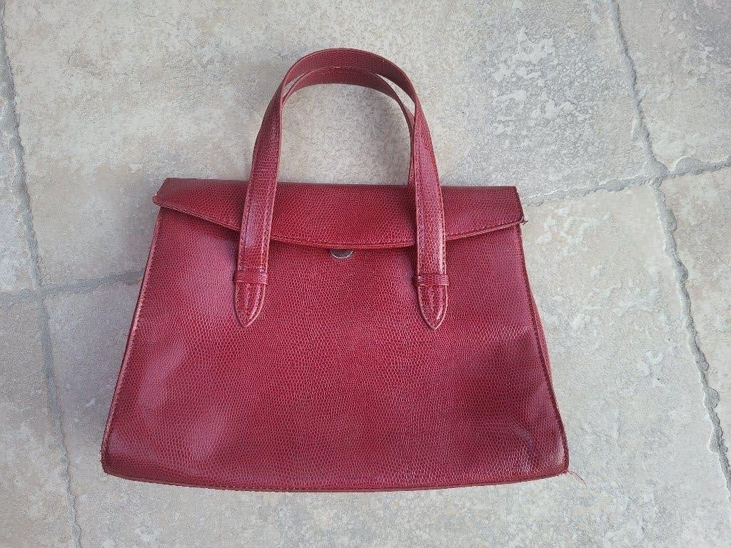 Vintage rode handtas, Ophalen of Verzenden, Zo goed als nieuw, Rood, Handtas