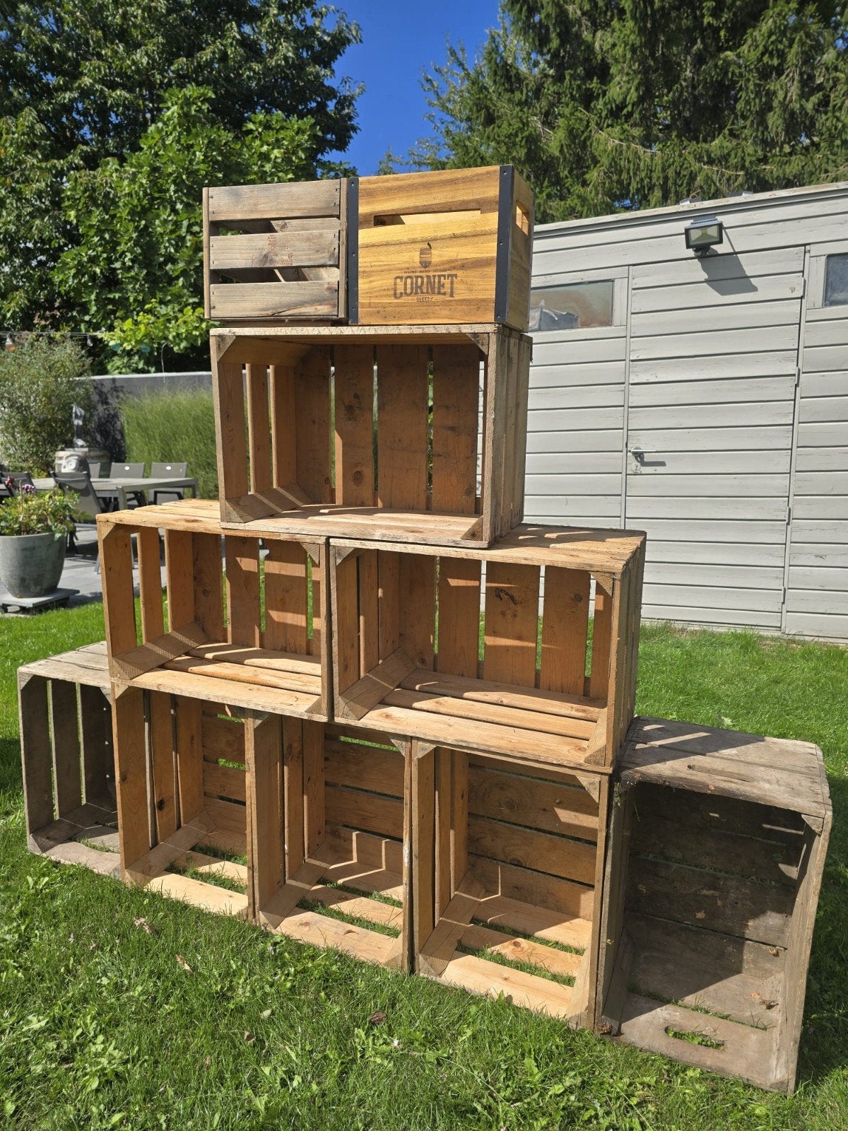 houten fruitkratten//decoratief, Huis en Inrichting, Ophalen, Minder dan 50 cm, 50 tot 100 cm, Zo goed als nieuw