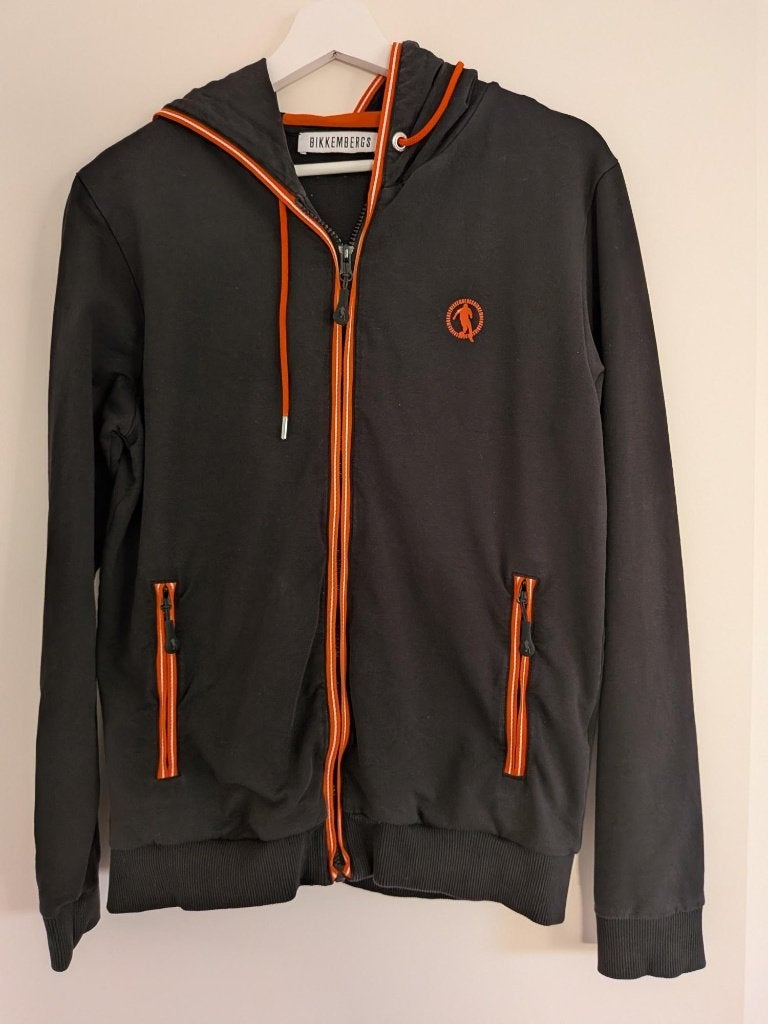 Heren trainingsjas met kap van Bikkembergs sport, Kleding | Heren, Sportkleding, Ophalen, Maat 48/50 (M), Zwart, Zo goed als nieuw