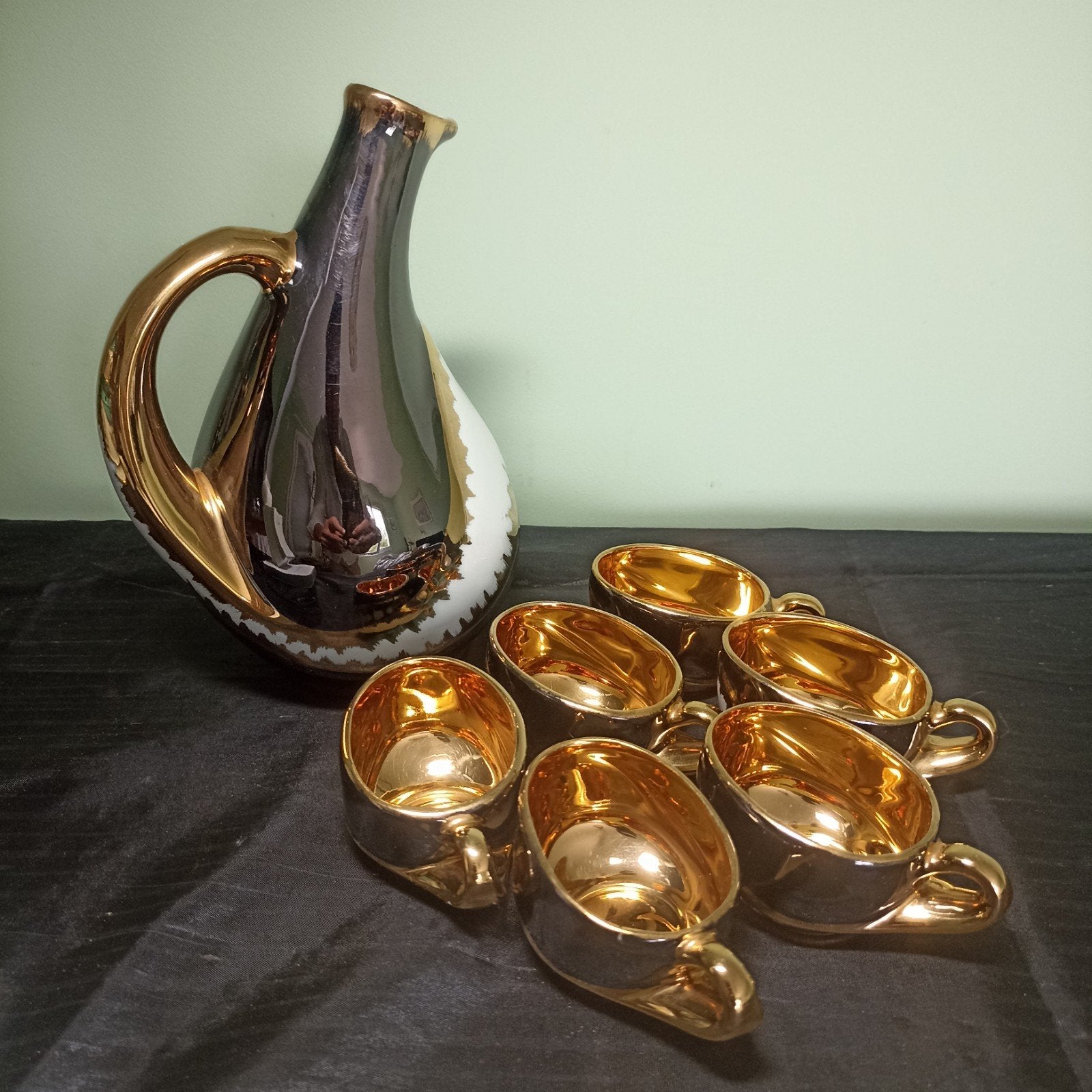 Vaisselle à liqueur vintage en porcelaine 7 pièces — PV Areo, Enlèvement ou Envoi
