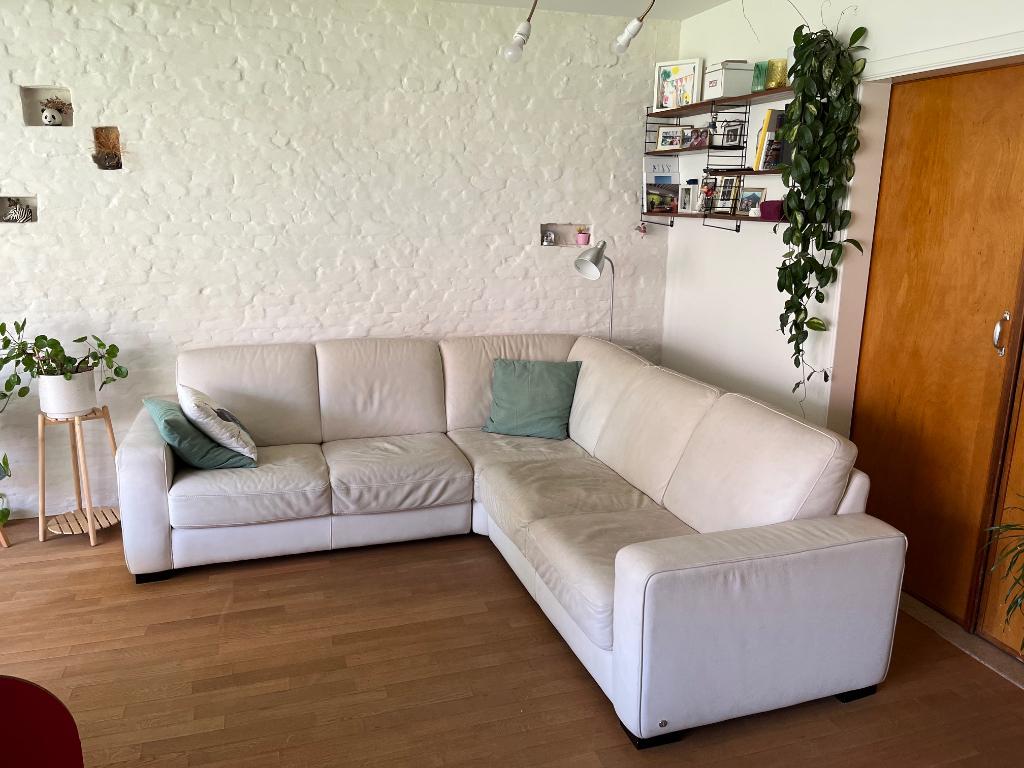 Natuzzi zetel, witte leder, Ophalen, Gebruikt, Leer, Natuzzi
