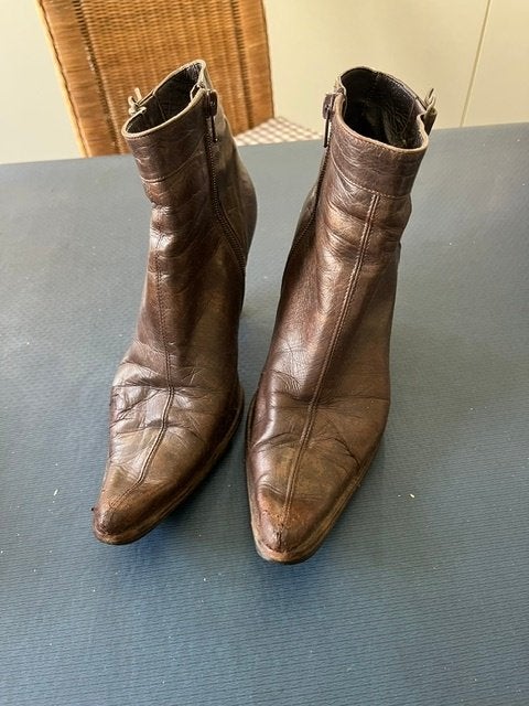 vintage dameslaarzen, Kleding | Dames, Bruin, Lage of Enkellaarzen, Ophalen of Verzenden, Gedragen
