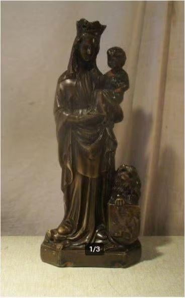 Belle statue ancienne - Vierge Marie et Jésus - Maucci, Antiquités & Art, Enlèvement ou Envoi