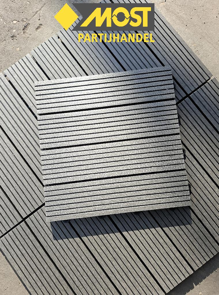 WPC Decking Tiles Terrastegels antraciet composiet, Tuin en Terras, Terrasdelen en Vlonders, Nieuw, Composiet, Ophalen