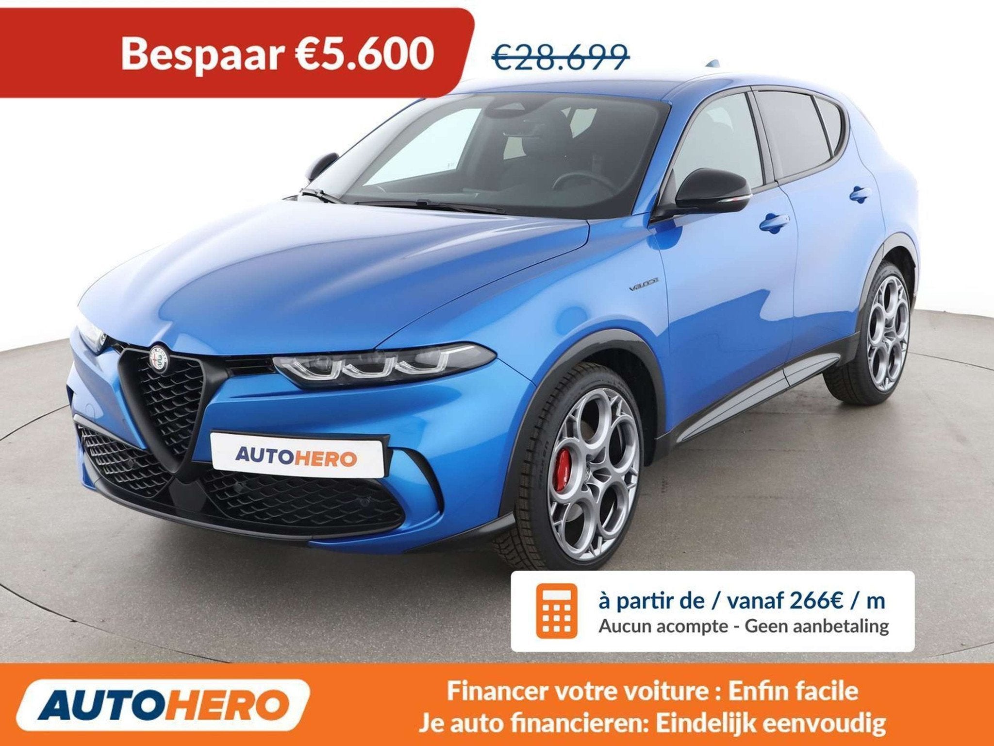 Alfa Romeo Tonale 1.5 VGT Veloce (bj 2022, automaat), 159 pk, Blauw, Leder, 5 zetels