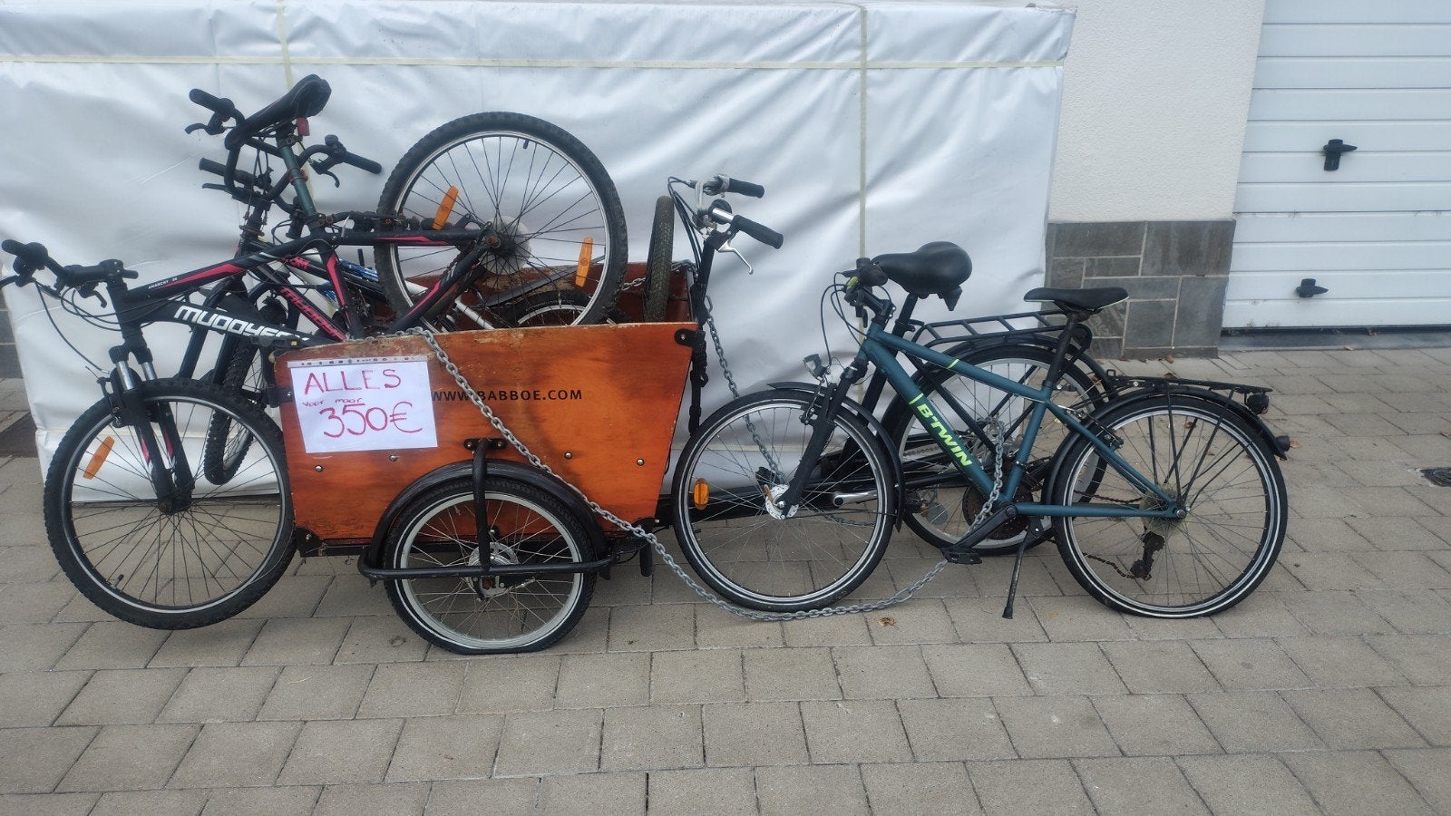 Partij fietsen (4x) + Babboe bakfiets - Opknapproject, Fietsen en Brommers, 4 kinderen of meer, Gebruikt, Huif, NL