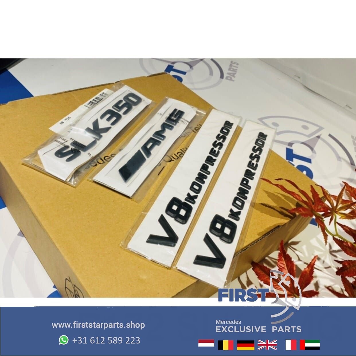 R172 SLK AMG LOGO SET ZWART V8 KOMPRESSOR EMBLEMEN SET Merce, Utilisé, -, -, Enlèvement ou Envoi